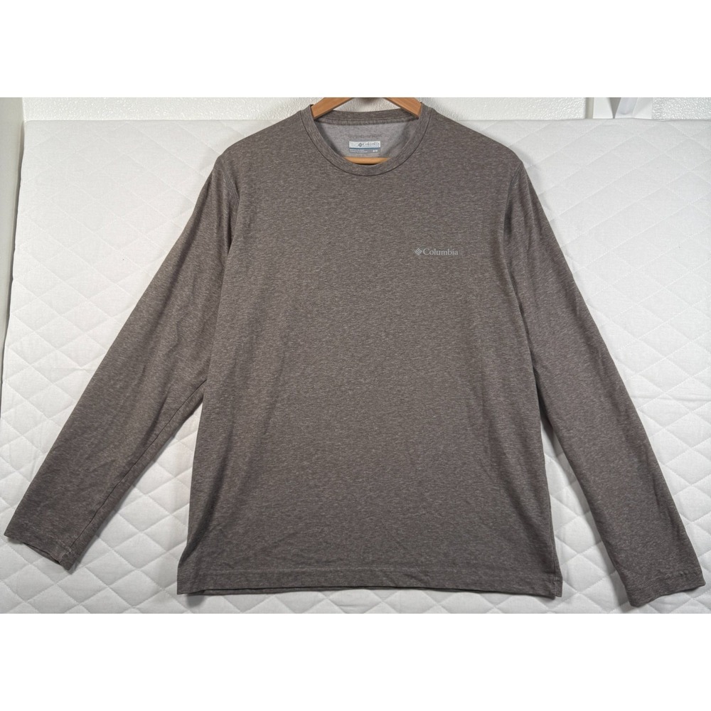 Columbia Men's Omni‑Wick Long Sleeve Shirt Medium Gray Performance Moisture Wick